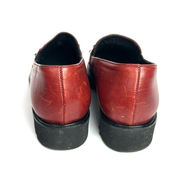 Paul Green Sofia Studded Loafers Maroon Leather size 3,5 US 6 - Picture 10 of 15